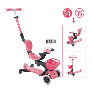 GLOBBER GO-UP BABY 360 LIGHTS Coral pink (mit Leuchtrollen und Leuchtmodul)