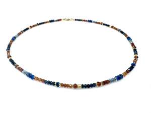 Collier mit Kyanit, Saphir, Hessonit
