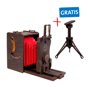 Vorteilsaktion: 3D-Holzpuzzle, Sofortbildkamera Bausatz, inkl. Fujifilm Instax (für 10 Aufnahmen) + gratis Stativ