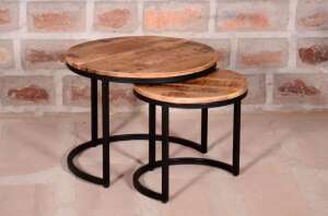 Couchtisch Fermo Mangoholz natur (2er Set)