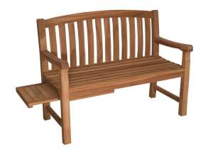 Gartenbank Lancaster Teak 120 cm mit Seitentisch