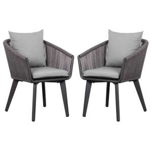 2er Set Diningsessel Cadiz Rope (Aluminium Gestell grau)