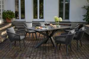 Gartenmöbelset: Tisch Almeria (200 cm) & 6er Set Diningsessel Cadiz