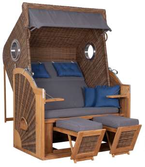 Strandkorb deVries PURE® Cliff XL SUN PE griseum Dessin 486