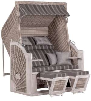 Strandkorb deVries PURE® Classic XL SUN PE white kubu Dessin 402