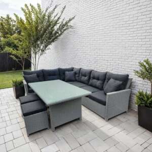 Gartenmöbel Lounge Set Anero PE grey inkl. Tisch