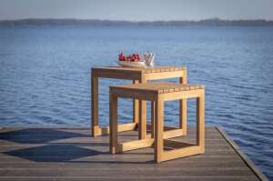 Teakholz Beistelltische 2er Set Verwood