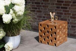 Teakholz Beistelltisch/Hocker Dunham