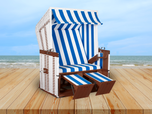 Strandkorb deVries Profi Nordsee Sylt - PE weiß - Modell 991