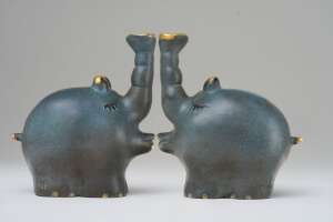 Otto Waalkes: Skulpturenpaar "Ottifanten in Love" Bronze