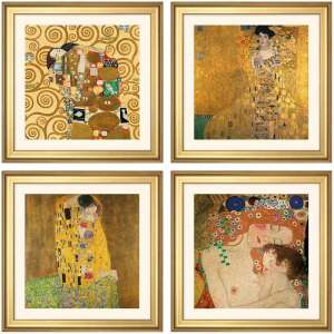 Gustav Klimt: 4 Bilder im Set (gerahmt)