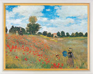 Claude Monet: Bild "Les coquelicots à Argenteuil (Das Mohnfeld bei Argenteuil)" (1873) gerahmt