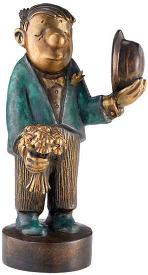 Loriot: Skulptur "Der Blumenkavalier - Jubiläums-Edition" Bronze