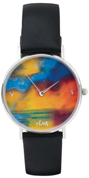 Künstler-Armbanduhr "Emil Nolde - Meer mit zwei kleinen Dampfern (rot, blau und grün)"