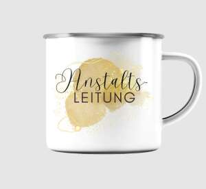 Anstalts-LEITUNG - Emaille Tasse (Silber)
