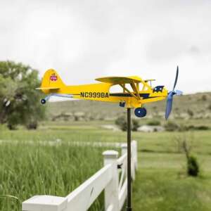 Windspiel "Flugzeug NC999BA" (30 x 32 cm) - Piper J3 Cub