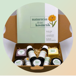 Naturkosmetik Probierset, Wellness Hautpflege Box, hübsche Geschenkbox, Handmade