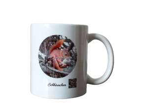 Eichhörnchen-Tasse mit Tierlaut und Tierinfos zum Anhören