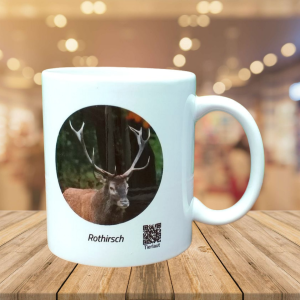 Hirsch-Tasse mit Tierlaut und Tierinfos zum Anhören