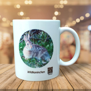 Kaninchen-Tasse mit Tierlaut und Tierinfos zum Anhören