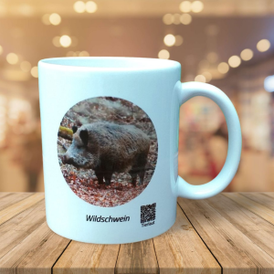 Wildschwein-Tasse mit Tierlaut und Tierinfos zum Anhören