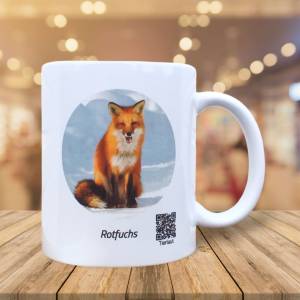 Fuchs-Tasse mit Tierlaut und Tierinfos zum Anhören