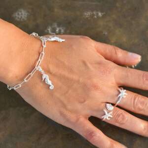 Armband-Charm Seepferdchen - Silber