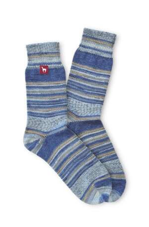 Alpaka Kuschel-Socken HARMONY Ocker-blau