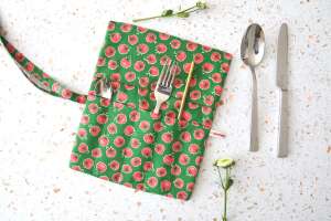 Besteckrolle "Tomaten auf grün"